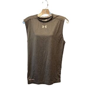 Under Armour HeatGear Mens Compression Tank Top Charcoal Grey Heather LG